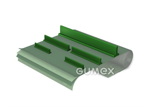 Plastový unašeč příčný, výška 20mm, bez textilní vložky, PVC, zelený